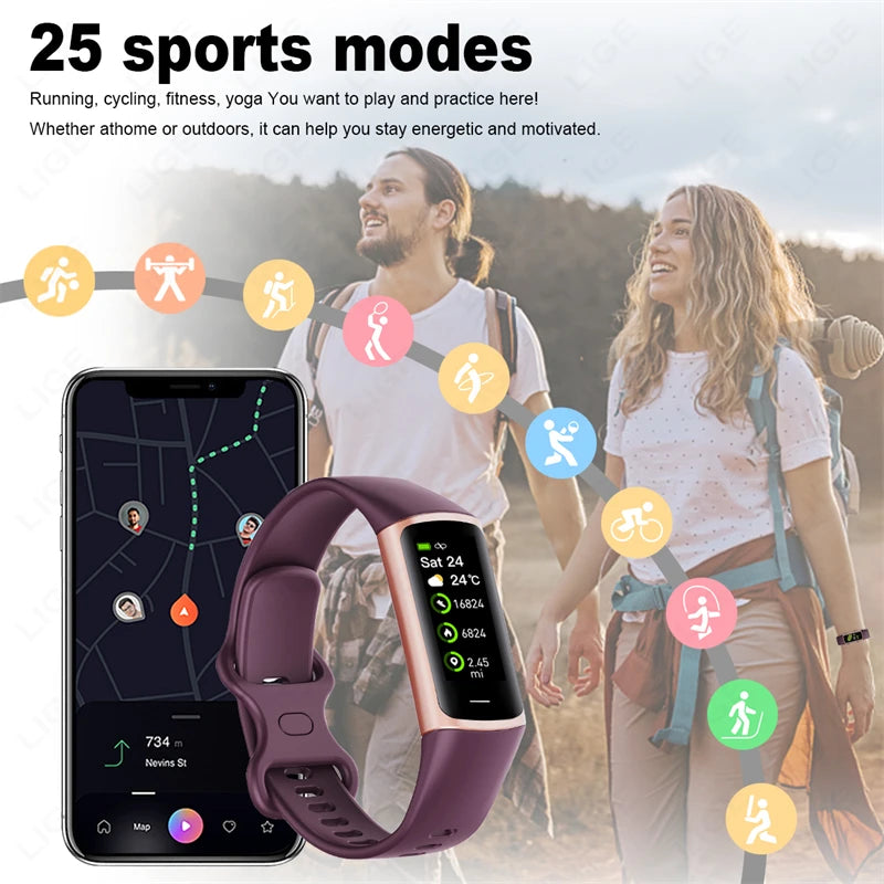 2024 Sport Smart Bracelet Fitness Tracker For Man Women Band Waterproof Connected Phone Tracker Men Smart Watch For Android ios