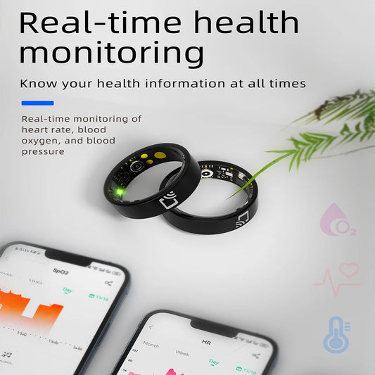 2025 New Smart Ring NFC Ring Health Fitness Tracker Ceramic Health Ring Sleep Tracking Heart Rate Blood Pressure Men Women Gifts