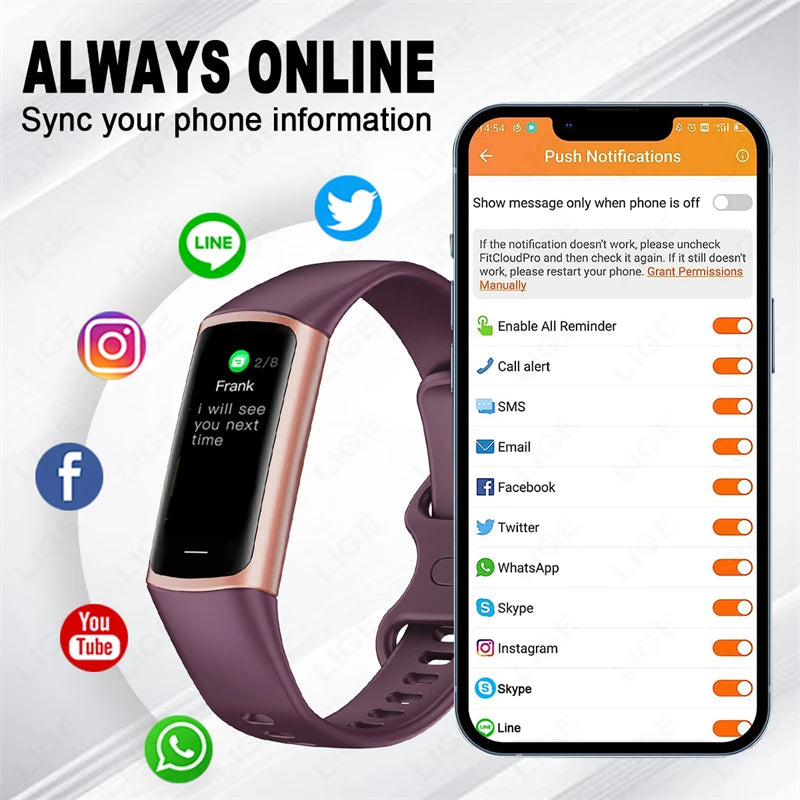 2024 Sport Smart Bracelet Fitness Tracker For Man Women Band Waterproof Connected Phone Tracker Men Smart Watch For Android ios
