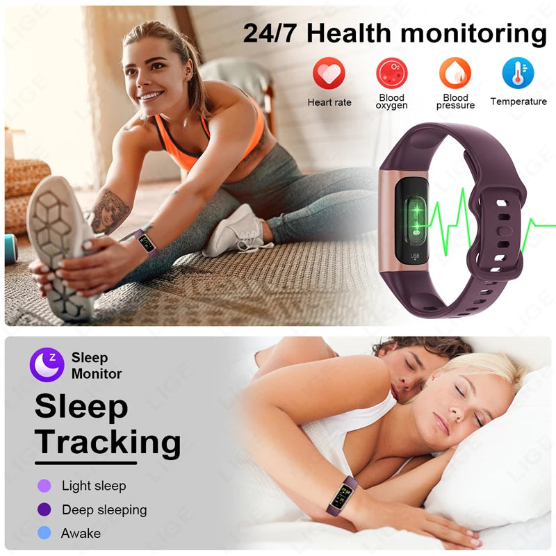 2024 Sport Smart Bracelet Fitness Tracker For Man Women Band Waterproof Connected Phone Tracker Men Smart Watch For Android ios